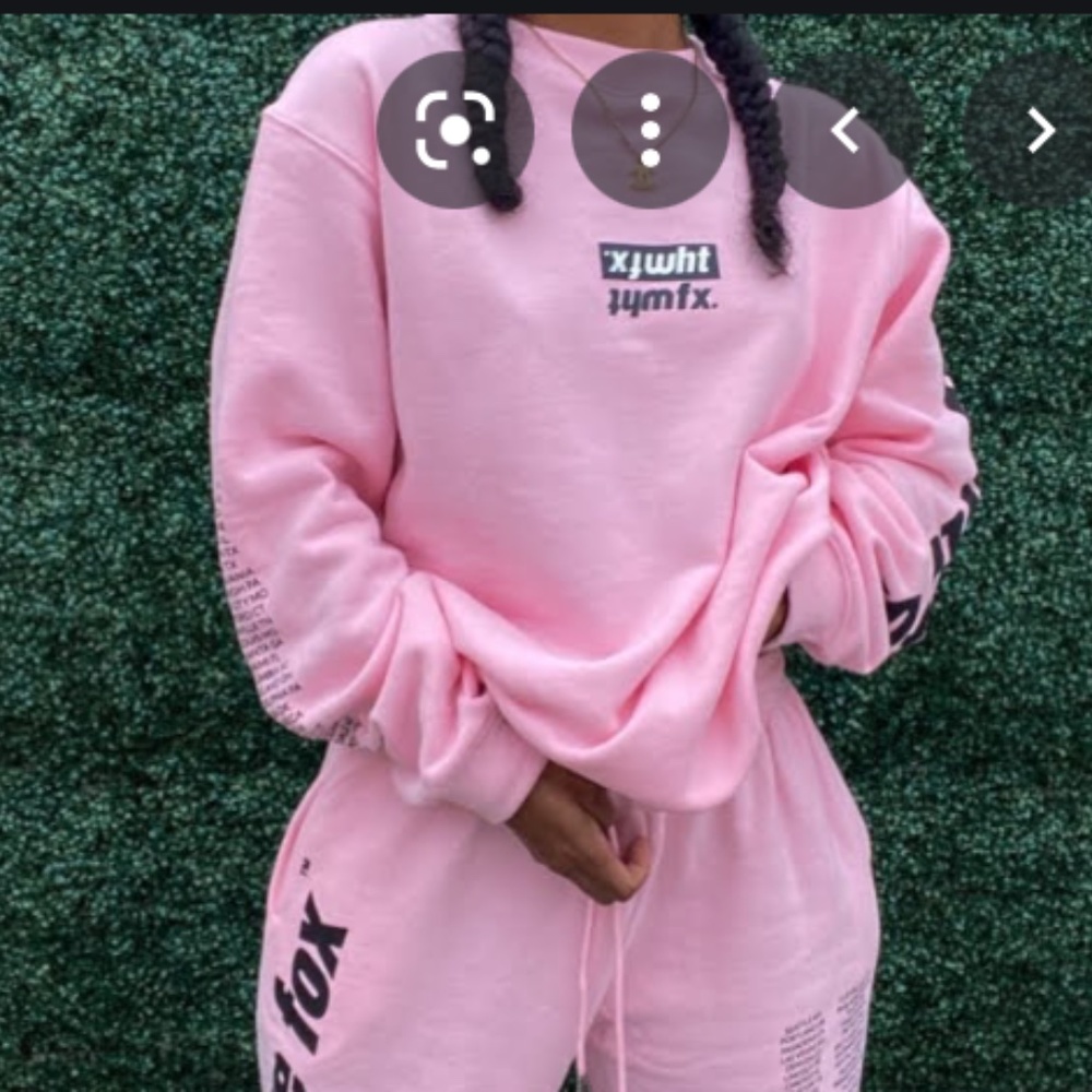 White fox boutique pink sweatshirt